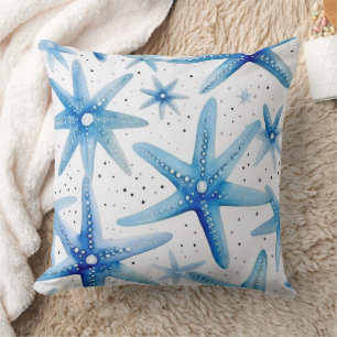 Cojín Decorativo Patrón de Estrella de Mar Costera