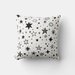 Cojín Decorativo Patrón de estrella en fondo blanco