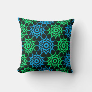 Cojín Decorativo Patrón de estrella hexagonal Art Nouveau