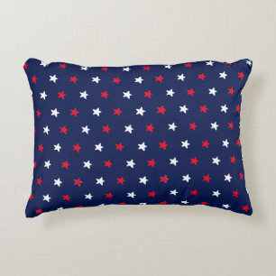 Cojín Decorativo Patrón de estrella patriótico rojo blanco azul mar