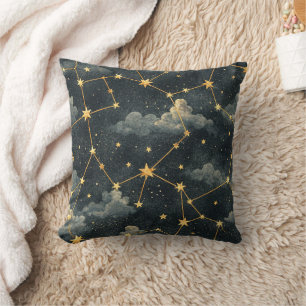 Cojín Decorativo Patrón de estrellas de constelación celestial (1)