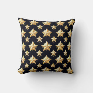 Cojín Decorativo patrón de estrellas doradas