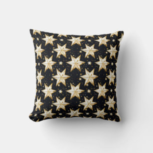 Cojín Decorativo patrón de estrellas doradas
