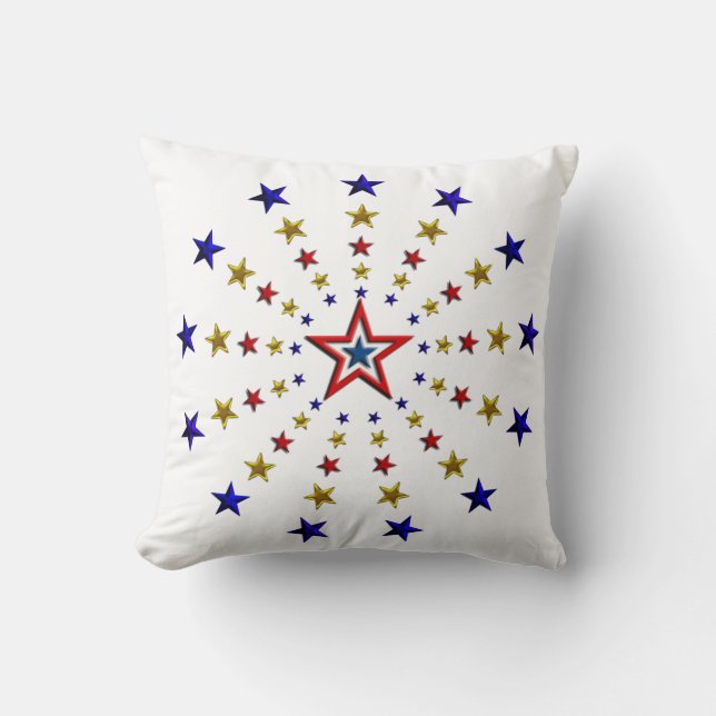 Cojín Decorativo Patrón de estrellas patrióticas (Anverso)