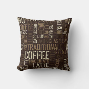 Cojín Decorativo Patrón de experiencia de café sin soldadura