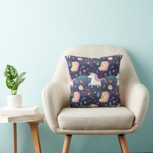 Cojín Decorativo Patrón de fantasía de unicornio