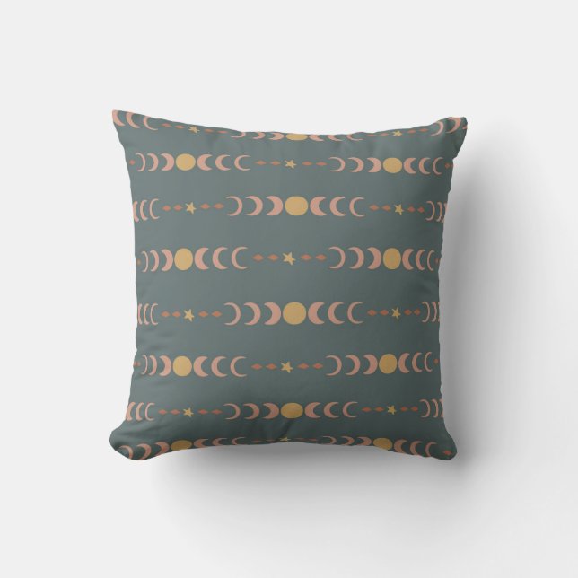 Cojín Decorativo Patrón de fases celestes (Anverso)