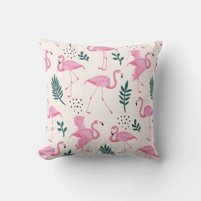 Cojín Decorativo Patrón de flamenco (Anverso)