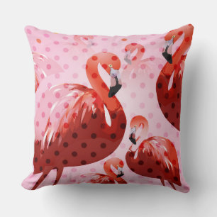 Cojín Decorativo Patrón de Flamenco en Acuarela