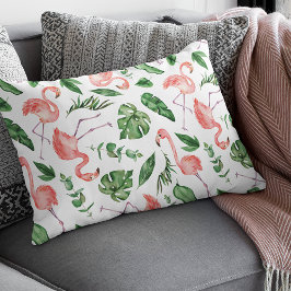 Cojín Decorativo Patrón de flamenco rosado tropical v2