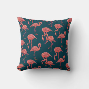 Cojín Decorativo Patrón de flamingo de coral vivo