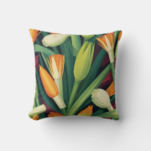 Cojín Decorativo Patrón de Flor de Cebolla Vibrante