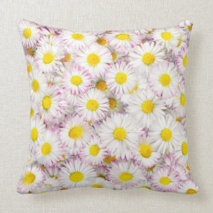 Cojín Decorativo Patrón de flor de margarita rosada
