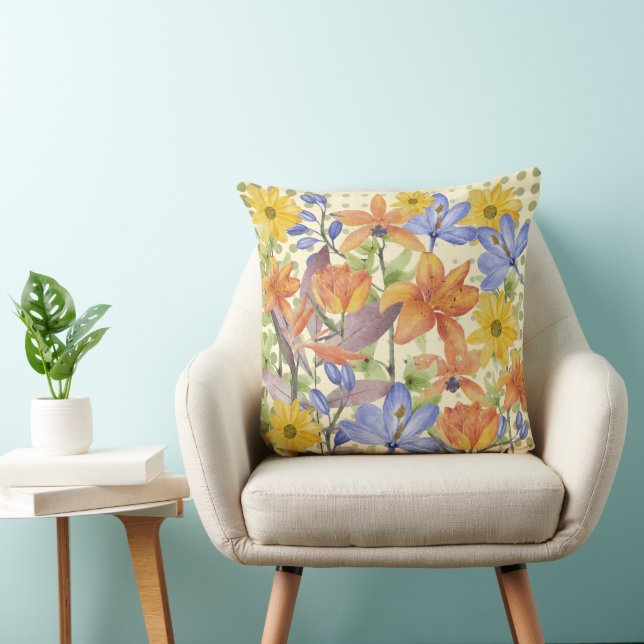 COJÍN DECORATIVO PATRON DE FLOR DE NARANJA (Silla)