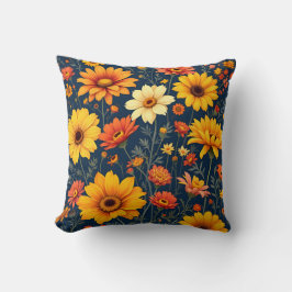 Cojín Decorativo Patrón de flor de verano iluminado por el sol.Mode