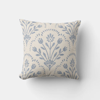 Cojín Decorativo Patrón de flor escalonada azul texturizado silenci