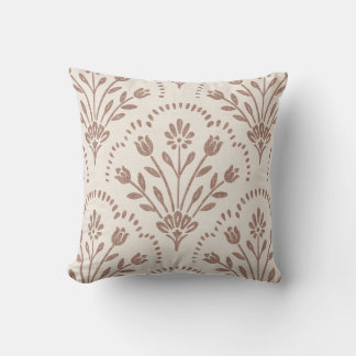 Cojín Decorativo Patrón de flor escalonada marrón cálido texturizad