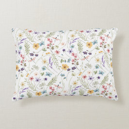 Cojín Decorativo Patrón De Flor Y Mariposas Acuáticas