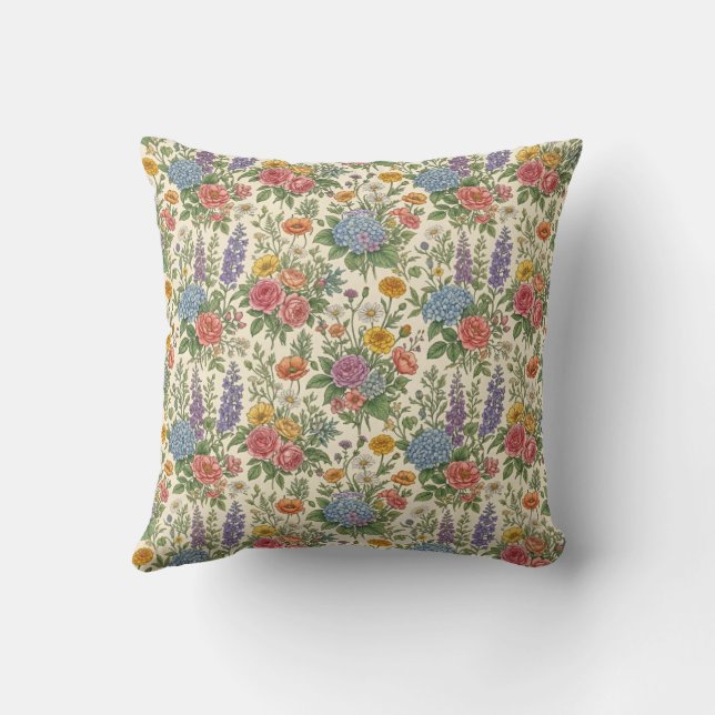 Cojín Decorativo Patrón de flores (Reverso)