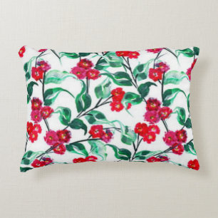 Cojín Decorativo Patrón de flores de color rojo floral-56698