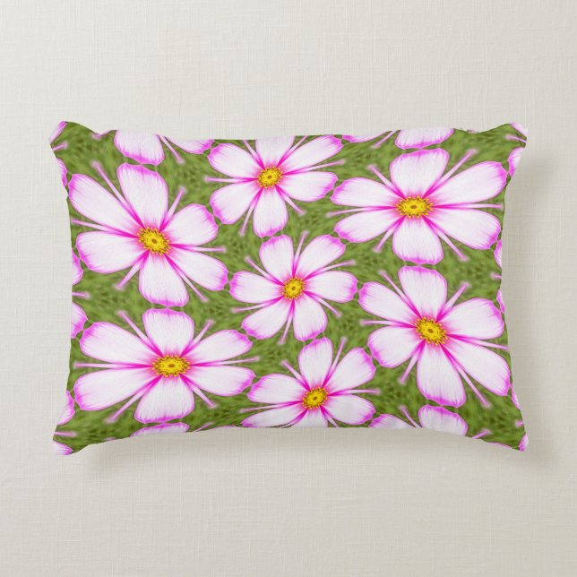 Cojín Decorativo Patrón de flores de cosmos (Anverso)