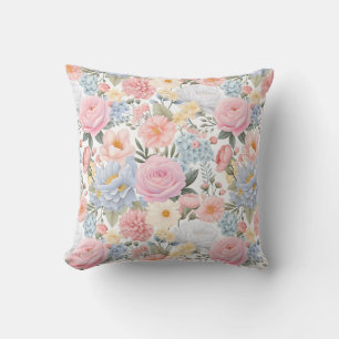 Cojín Decorativo Patrón de flores de medley de la flor pastel