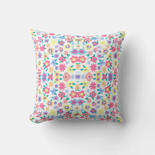 Cojín Decorativo Patrón de flores de primavera coloridas y lindas
