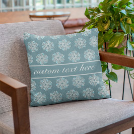 Cojín Decorativo Patrón de flores en azul y blanco