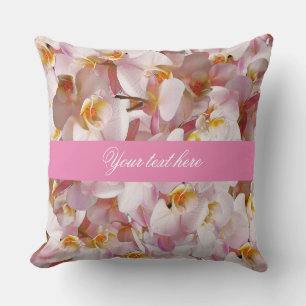 Cojín Decorativo patrón de flores en color rosa