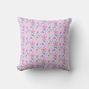 Cojín Decorativo Patrón de flores pastel – Diseño floral acuarela l