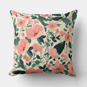 Cojín Decorativo Patrón de flores Peachy-Keen