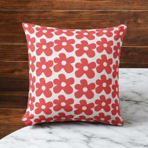 Cojín Decorativo Patrón de flores rojas