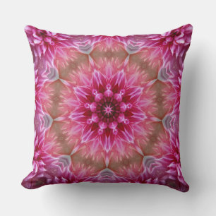 Cojín Decorativo Patrón de flores rosadas de Mandala geométrica-675