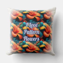 Cojín Decorativo Patrón de flores rosadas de salmón