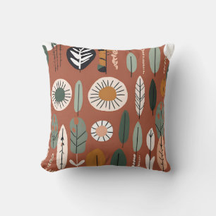 Cojín Decorativo Patrón de flores silvestres de Terracotta Primaver