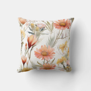 Cojín Decorativo Patrón de flores silvestres del desierto de la col