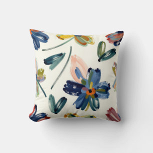 Cojín Decorativo Patrón de flores silvestres impresionista abstract