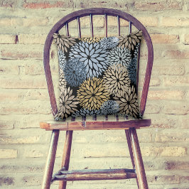 Cojín Decorativo Patrón de flores sobredimensionadas Dahlia Blue Go