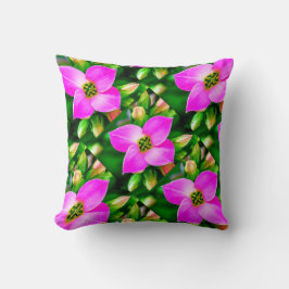 Cojín Decorativo Patrón de flores tropicales rosadas