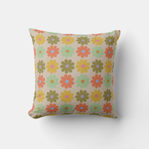 Cojín Decorativo Patrón de flores vintage simple pastel