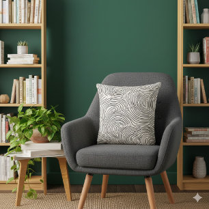 Cojín Decorativo Patrón de flujo moderno Swirl negro y blanco