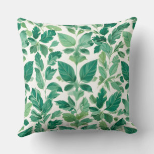Cojín Decorativo Patrón de follaje verde