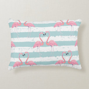Cojín Decorativo Patrón de fondo rayado Flamingo exótico