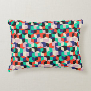 Cojín Decorativo Patrón de forma de rombo geométrico vintage.