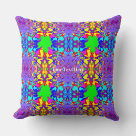 Cojín Decorativo Patrón de Formas Abstractas Boho Caprichosas y Col