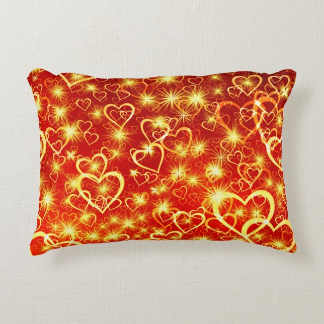 Cojín Decorativo Patrón de formas de corazón-25622 (Anverso)