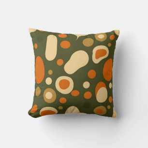 Cojín Decorativo Patrón de Formas Orgánicas Abstractas Retro