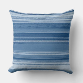 Cojín Decorativo Patrón de franja abstracta texturizada azul