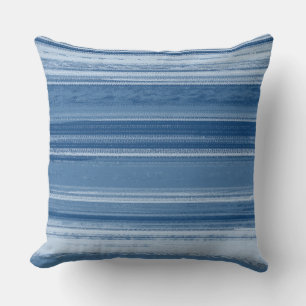 Cojín Decorativo Patrón de franja abstracta texturizada azul