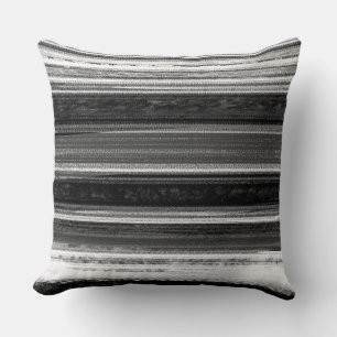 Cojín Decorativo Patrón de franja abstracta texturizada gris carbón